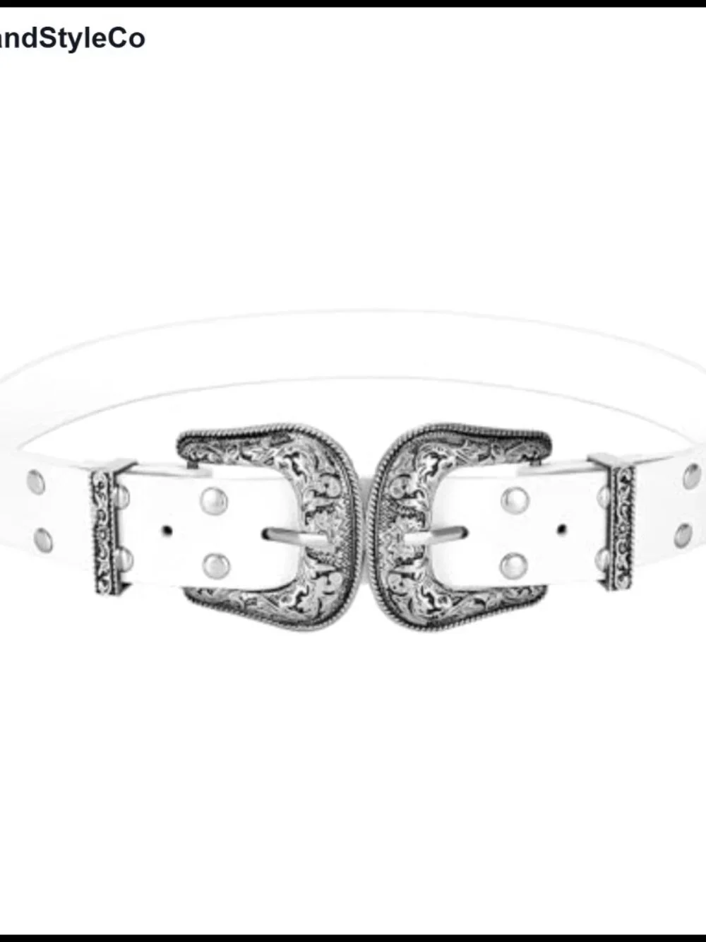 Vintage Cowgirl Faux Leather Belt with Double Buckle for Women